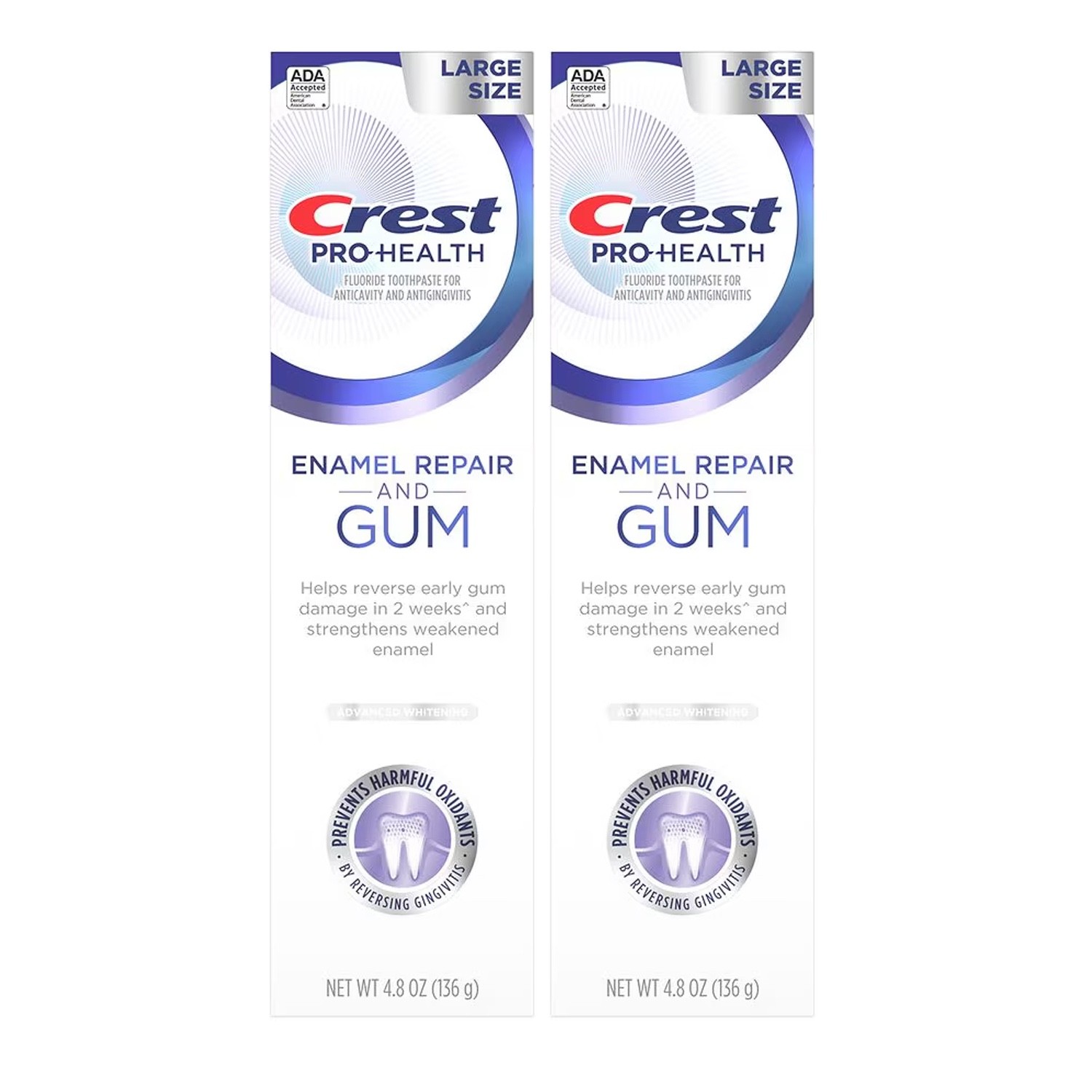 Crest Pro-Health Enamel Repair and Gum Advanced Whitening 4.8oz (Lot of 2)