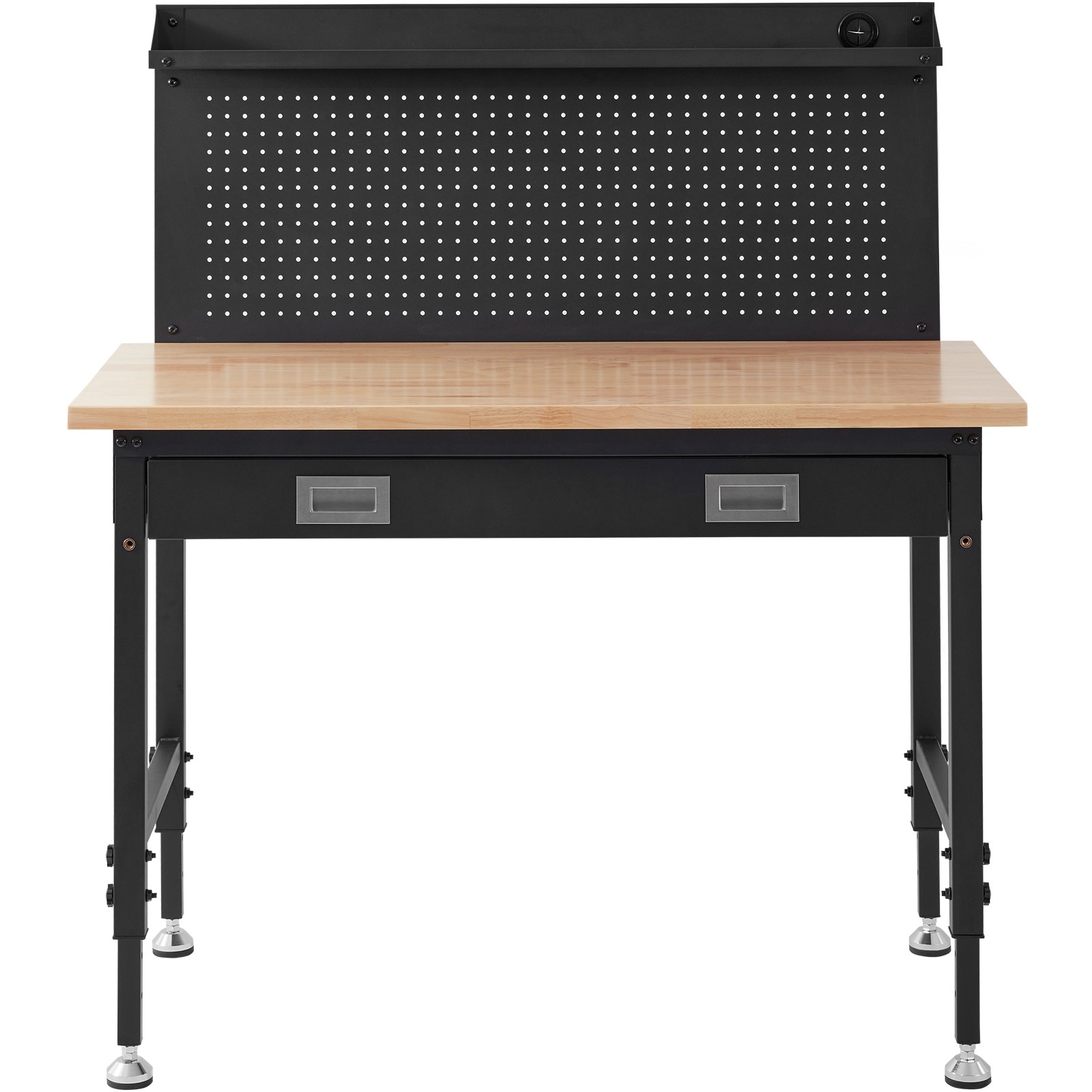 Adjustable Height Workbench 28-39.5" Heavy Duty 2000lbs Capacity Oak Top
