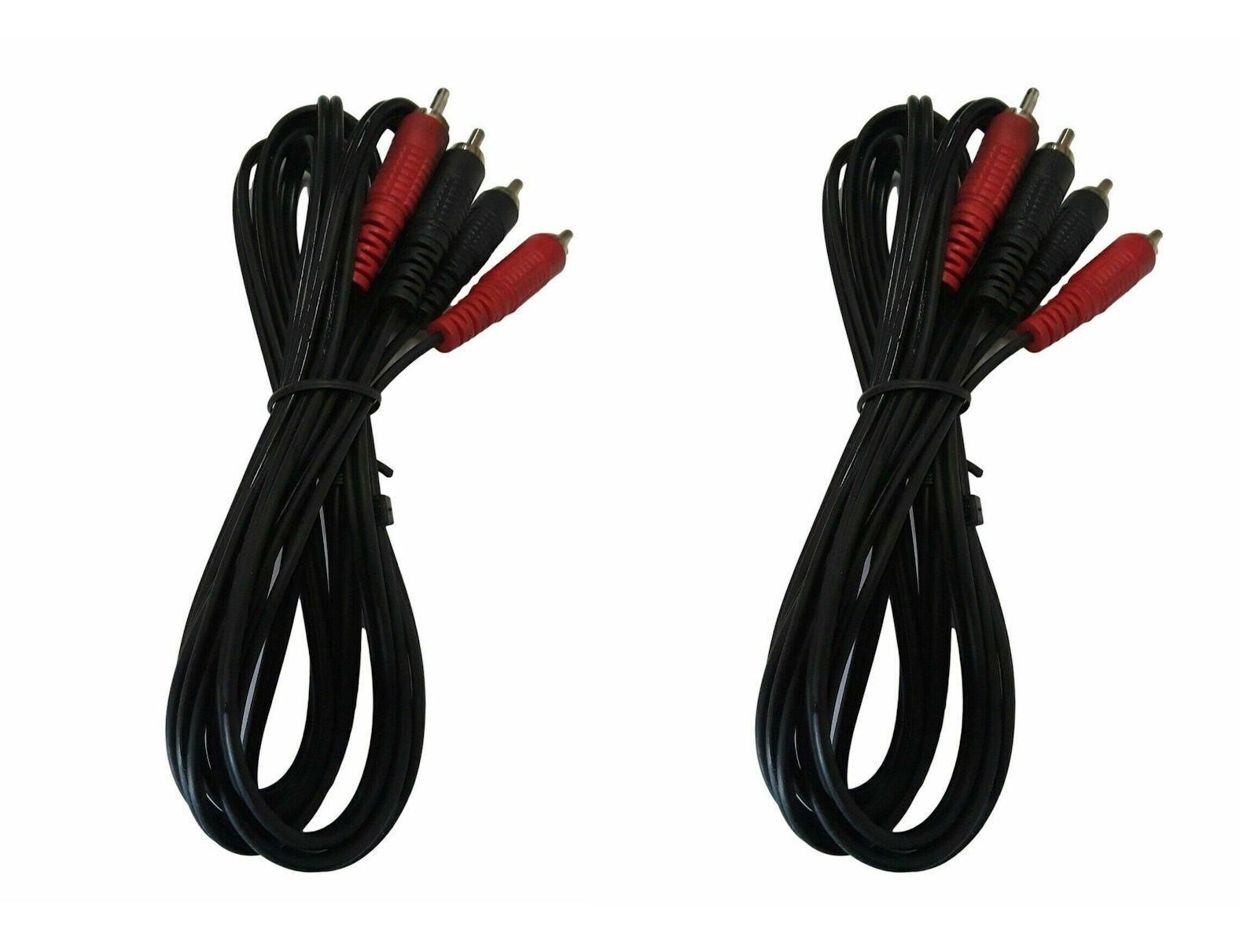 2 Pack 9 FT RCA Dual Audio Cable Male to Male Stereo Patch Cable Black