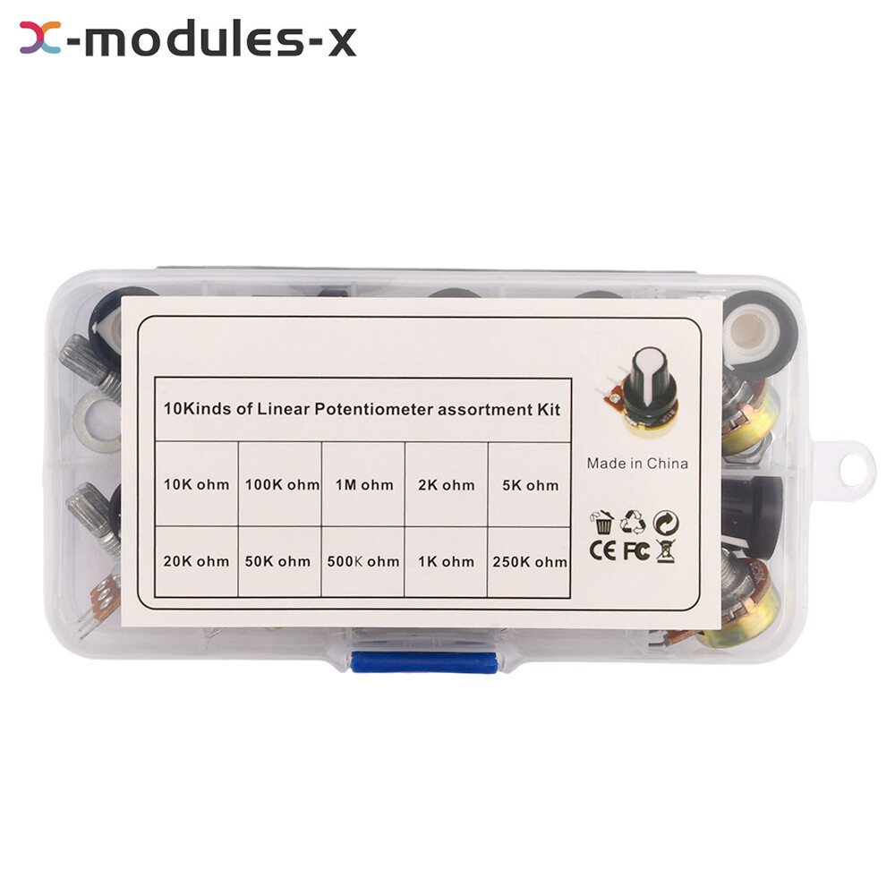 10PCS WH148 Potentiometer Switch With Knob 15MM B1K/10K/20K/50K/100K///1M Boxed