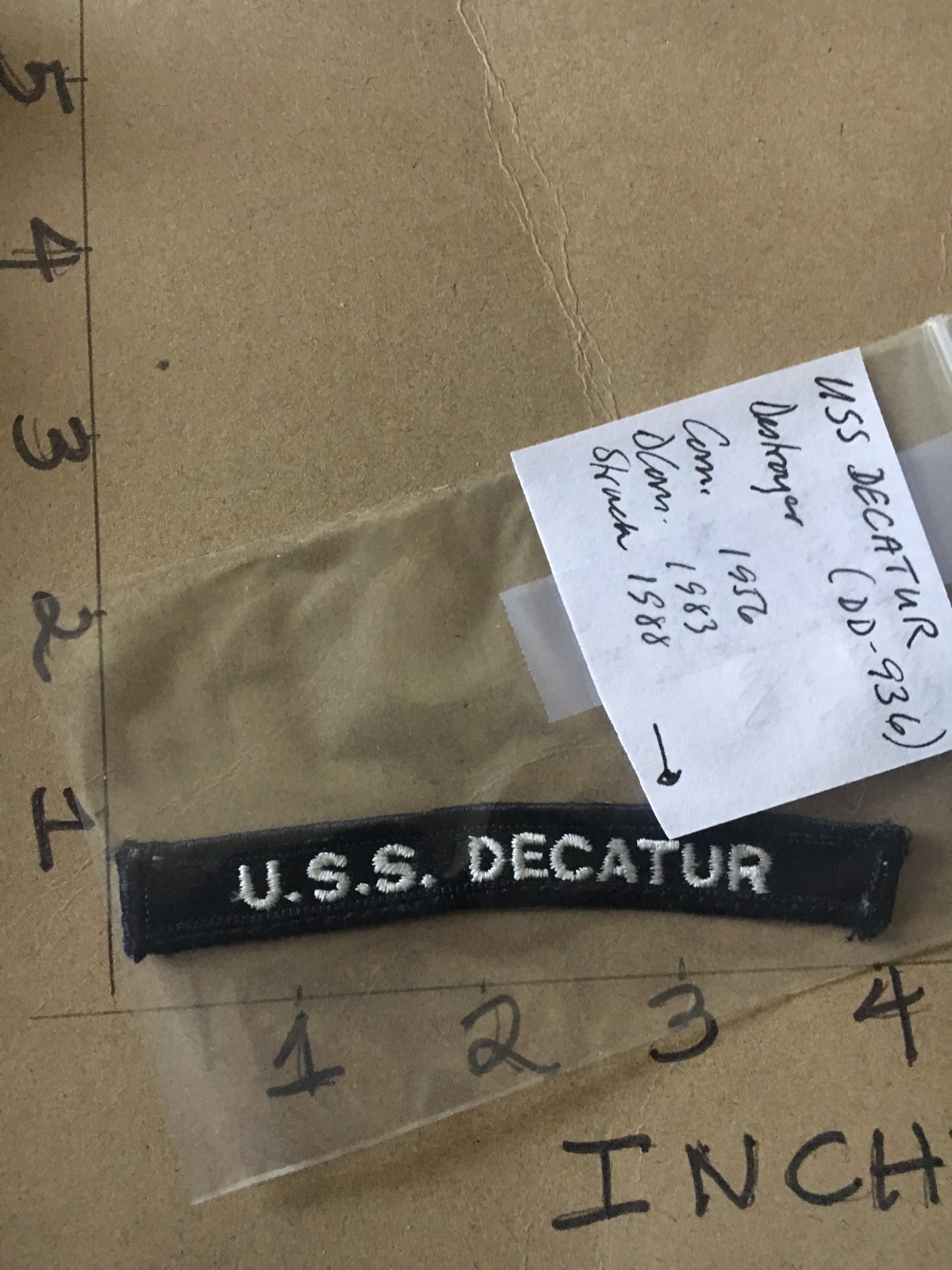 US NAVY SHOULDER STRIP TAB *** rocker *** Patch USS Decatur