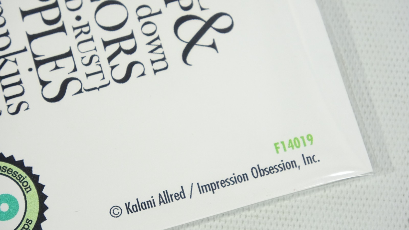 Impression Obsession Fall Word Cling Rubber Stamp F14019