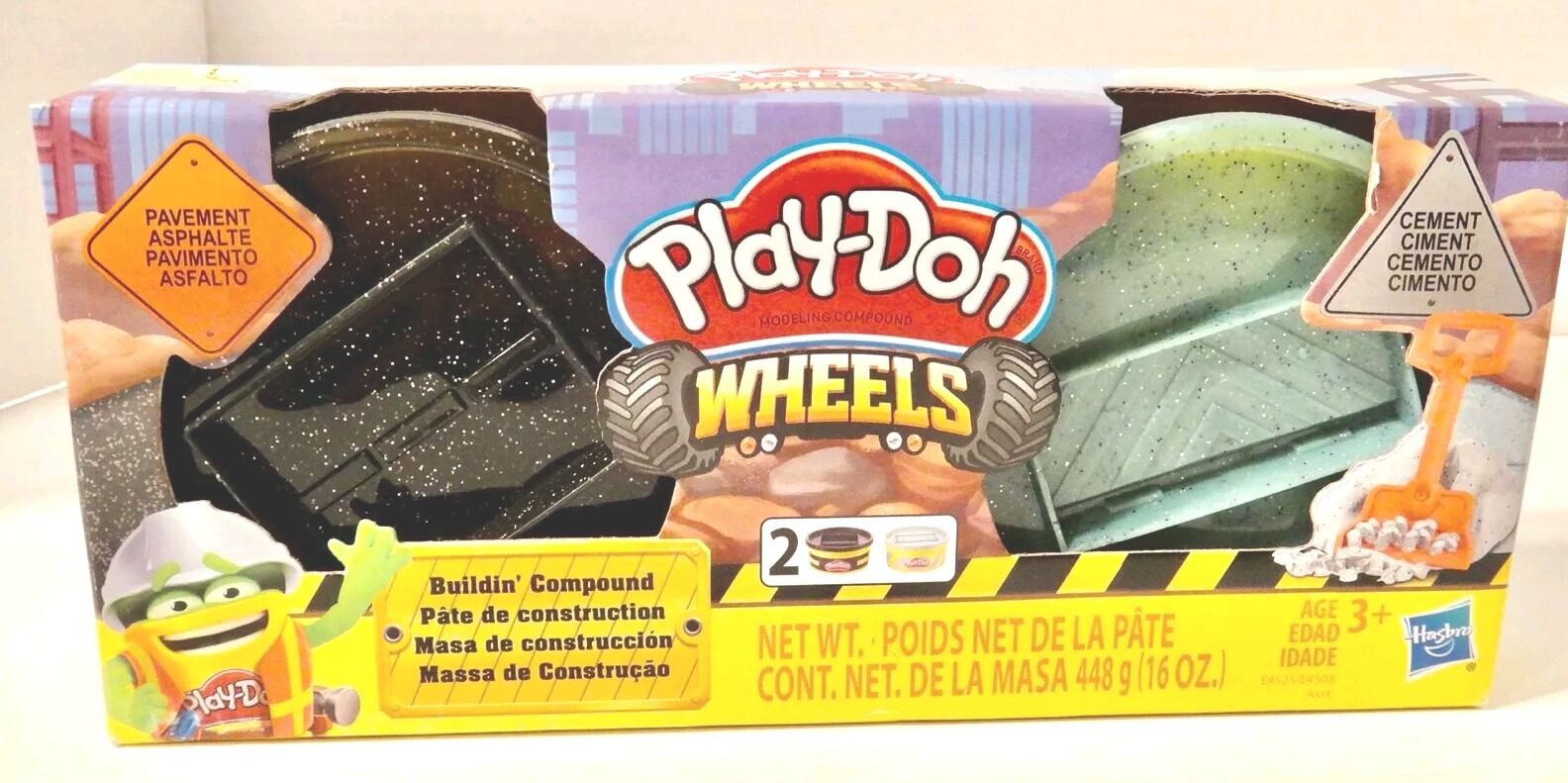 Play-Doh Wheels Cement and Pavement Buildin' Compound 2-Pack of 8-Ounce Cans NEW