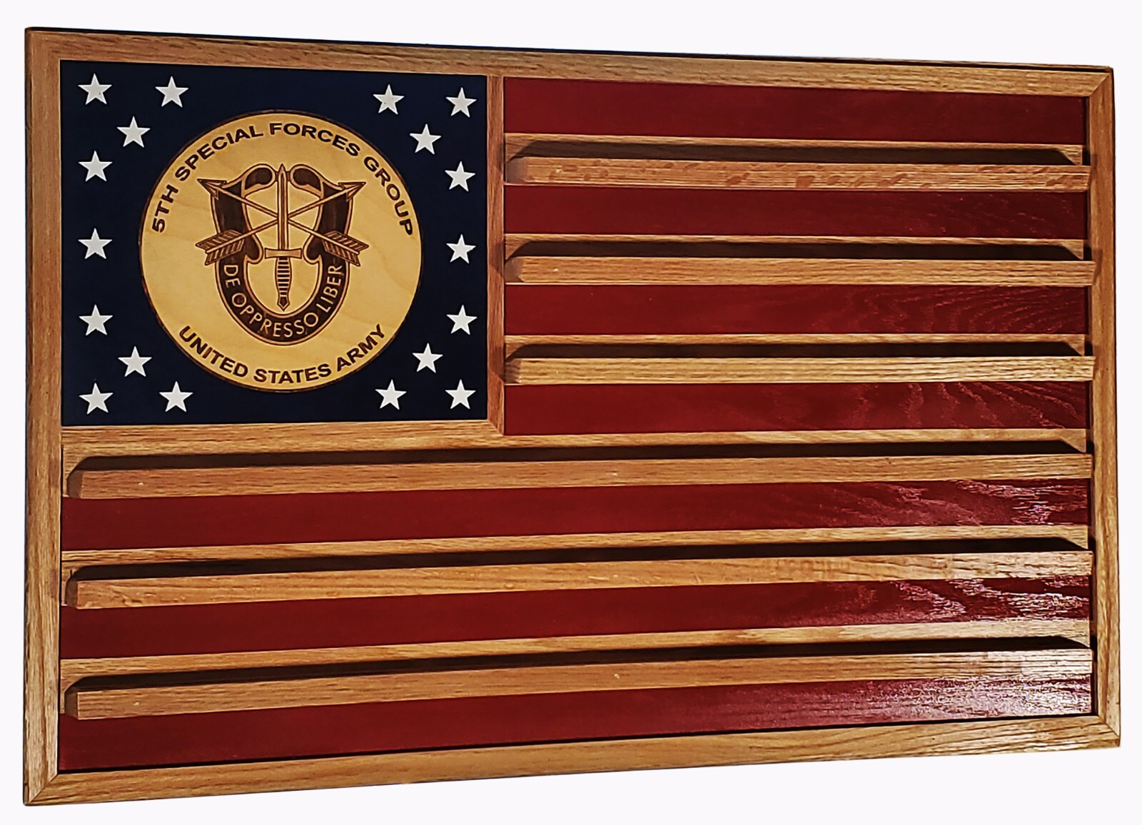 US Army 5th Special Forces Group Challenge Coin Display Flag 70-100 Coins Trad