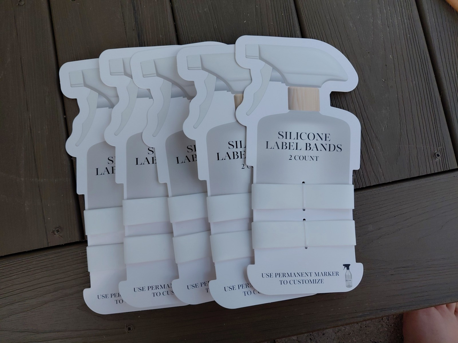 Silicone Label Bands Set of 10; Bottle Tags DIY Cleaner Beauty White