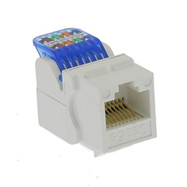 10x Cat5e RJ45 Network LAN Ethernet Keystone Jack Tool Less Snap In Insert White