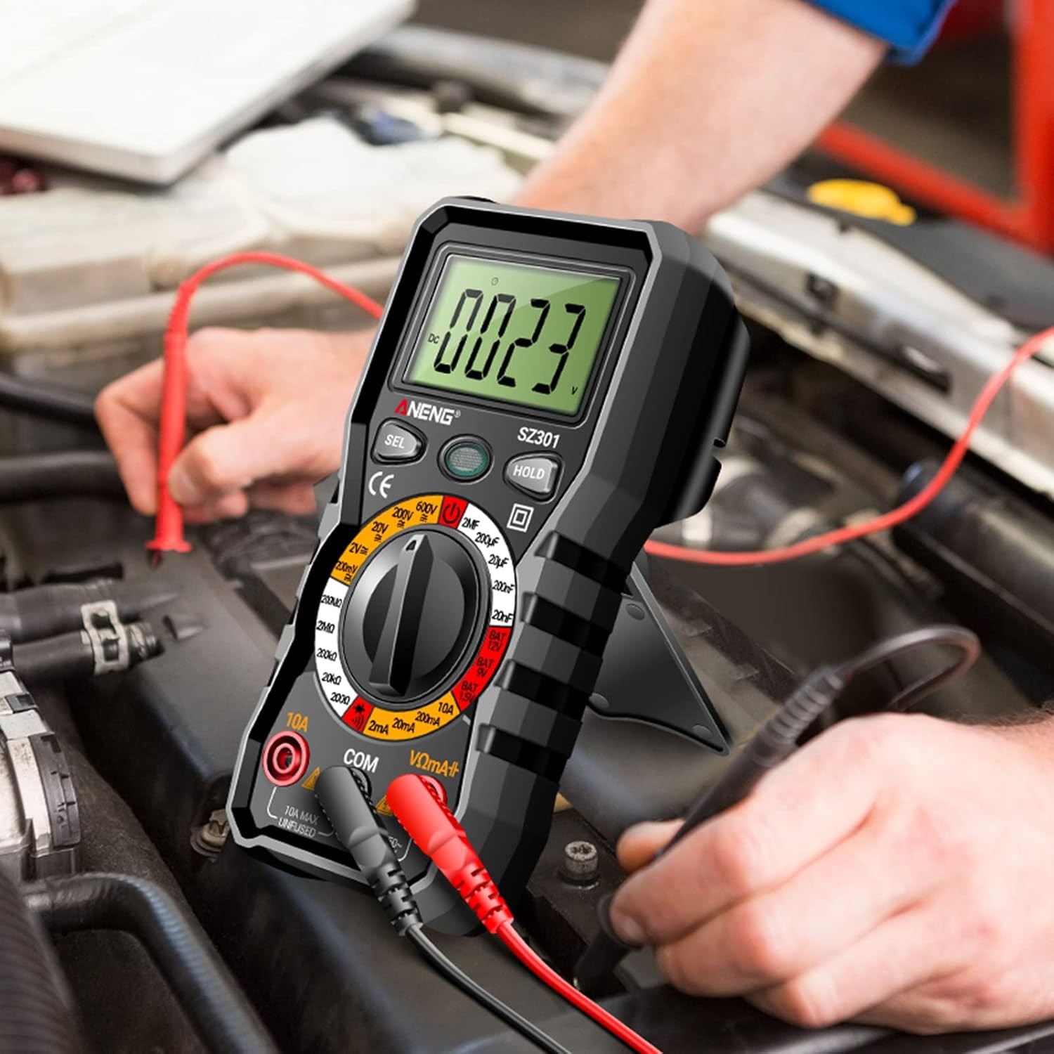 Digital Multimeter with Case,Dc AC Voltmeter,Ohm Volt Amp Meter,Measures Voltage