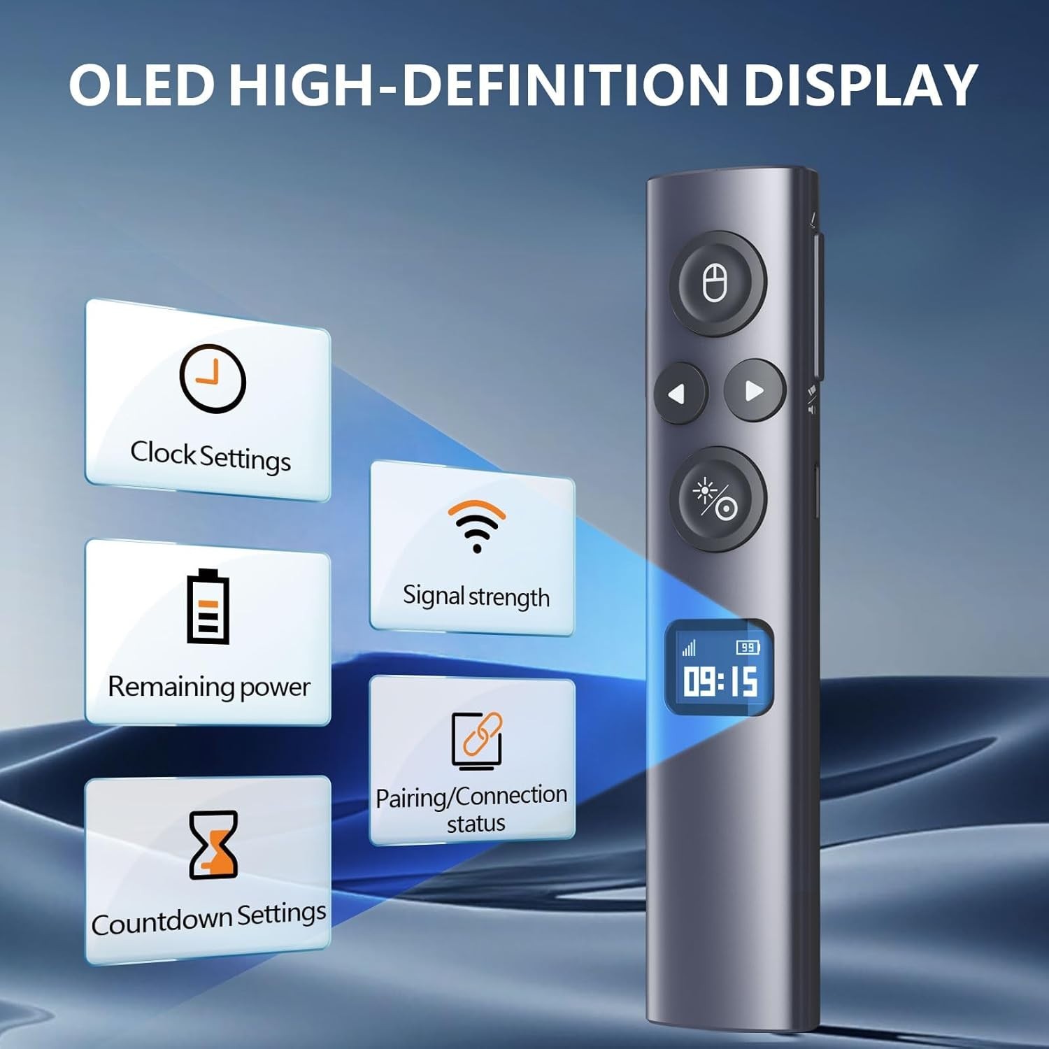 N95s BLE Presentation Clicker with Digital Pointer