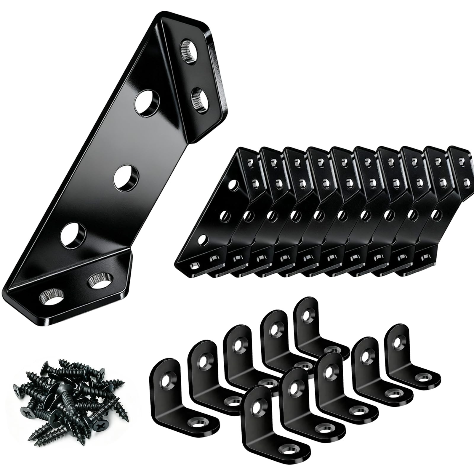 20 PCS Stainless Steel Furniture Corner Connector Trapeziform Angle Bracket