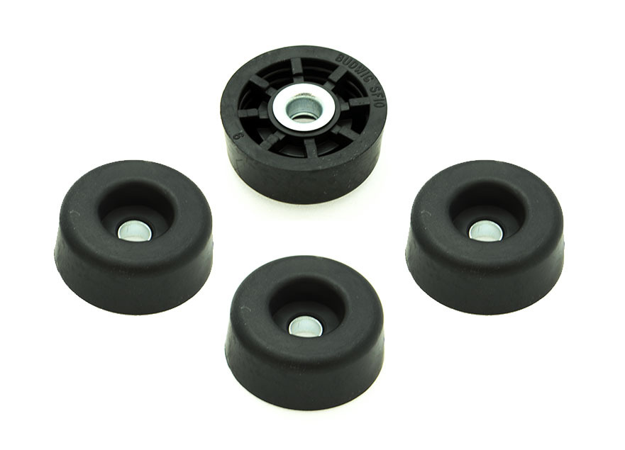 4 ROUND RUBBER FEET  BUMPERS - 1/2 H x 1 W -FURNITURE TABLES CHAIRS DESKS BEDS