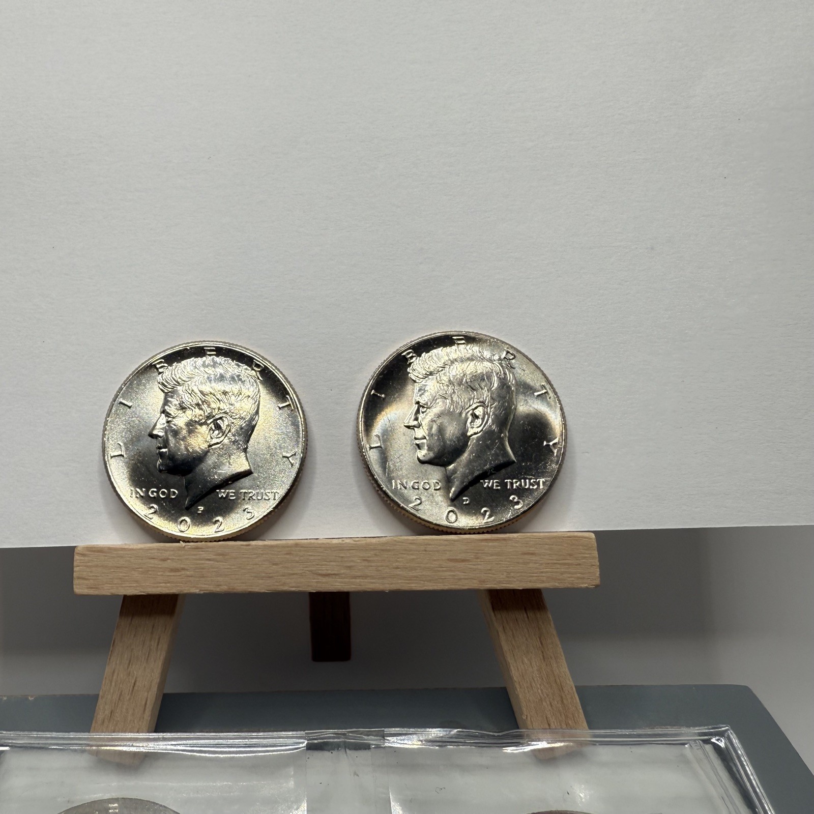 Hand Picked 2023 P & D Kennedy Half Dollar Set (2 coins) With Vntg JFK Portrait