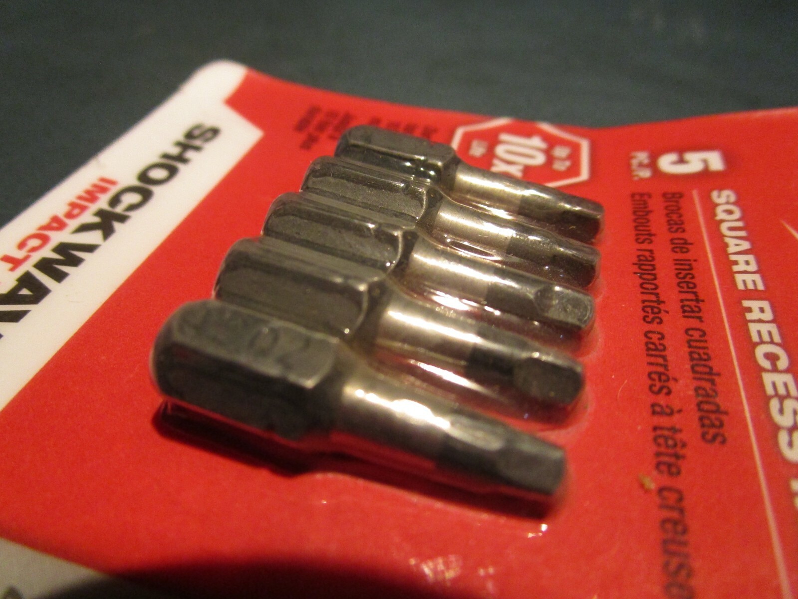 (5) SHOCKWAVE™ Impact Square Recess #2 Insert Bits
