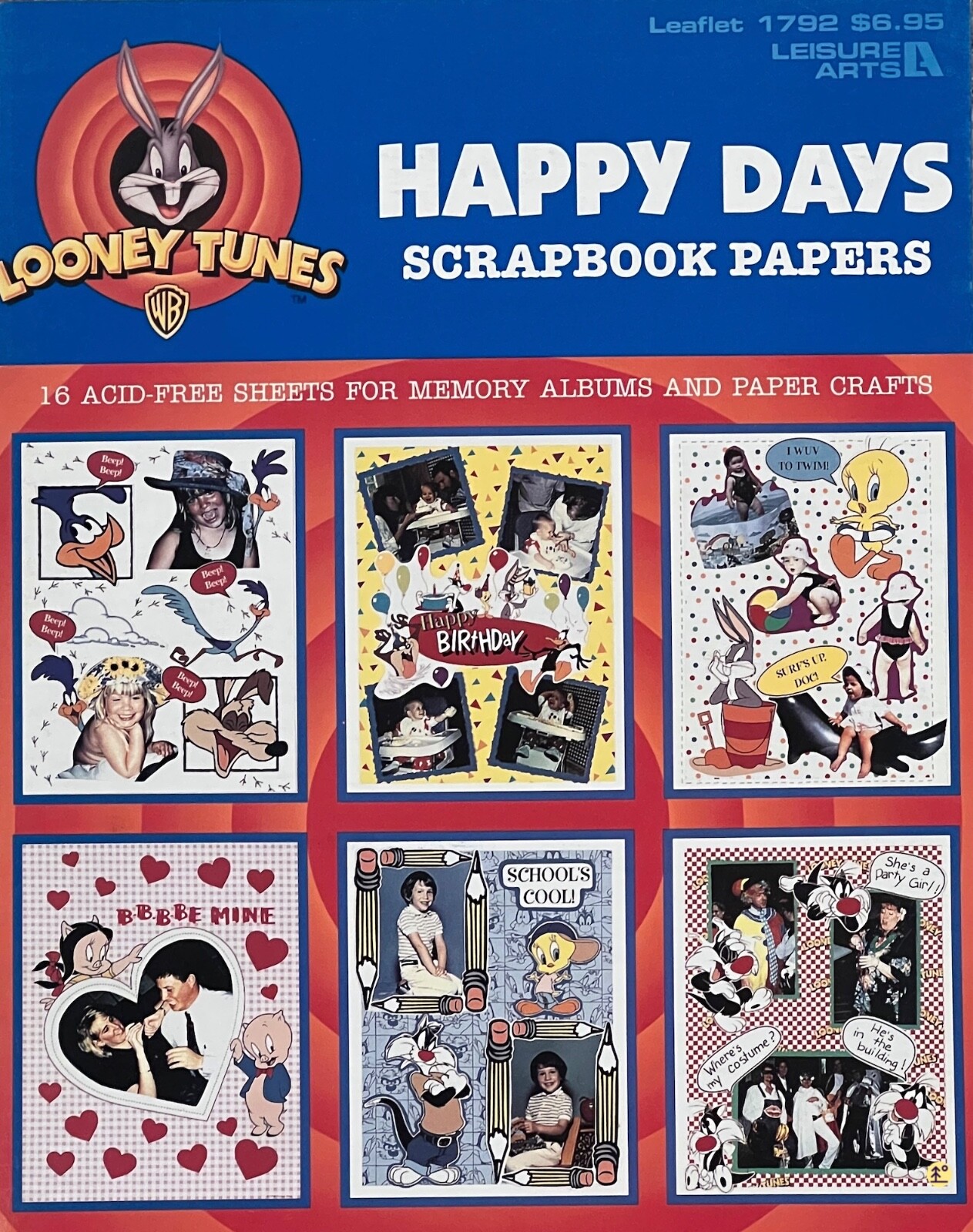 Brand New: Looney Tunes HAPPY DAYS SCRAPBOOK PAPERS Craft Leisure Arts 1792