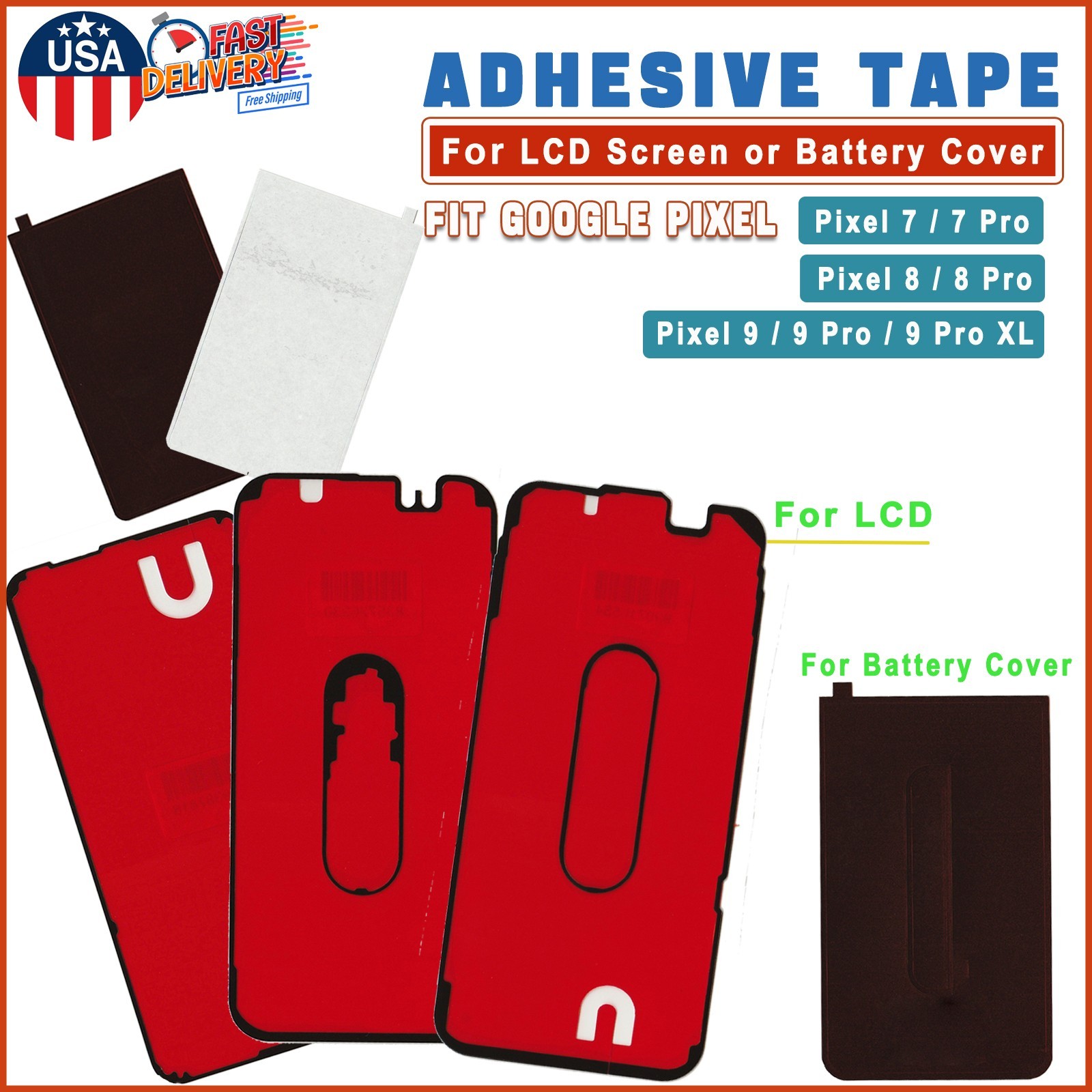 Adhesive Tape Replacement For Google Pixel 7 8 9 Pro XL LCD Screen Battery Cover