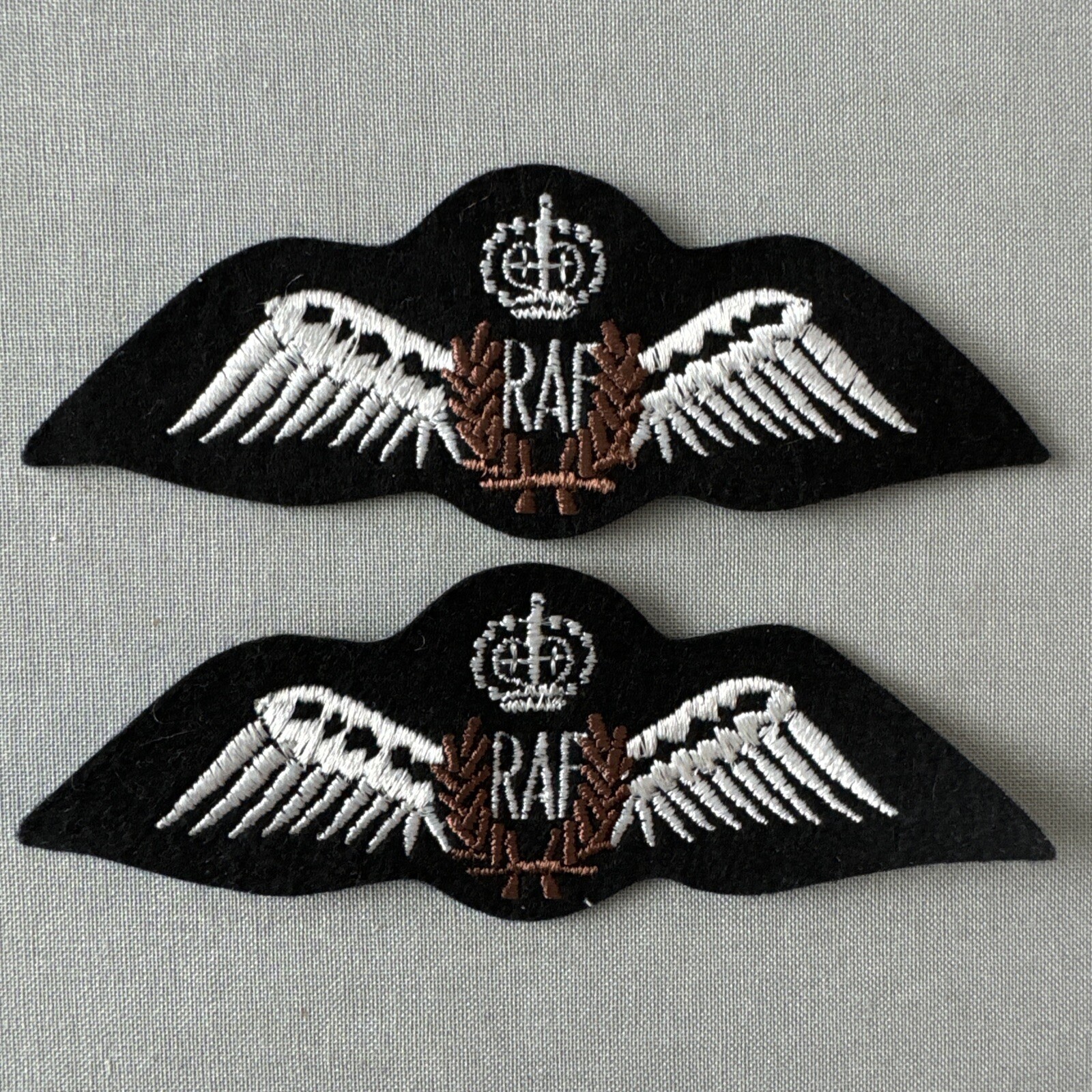 Lot of Two (2) RAF Royal Air Force Pilot Wings Insignia Patches