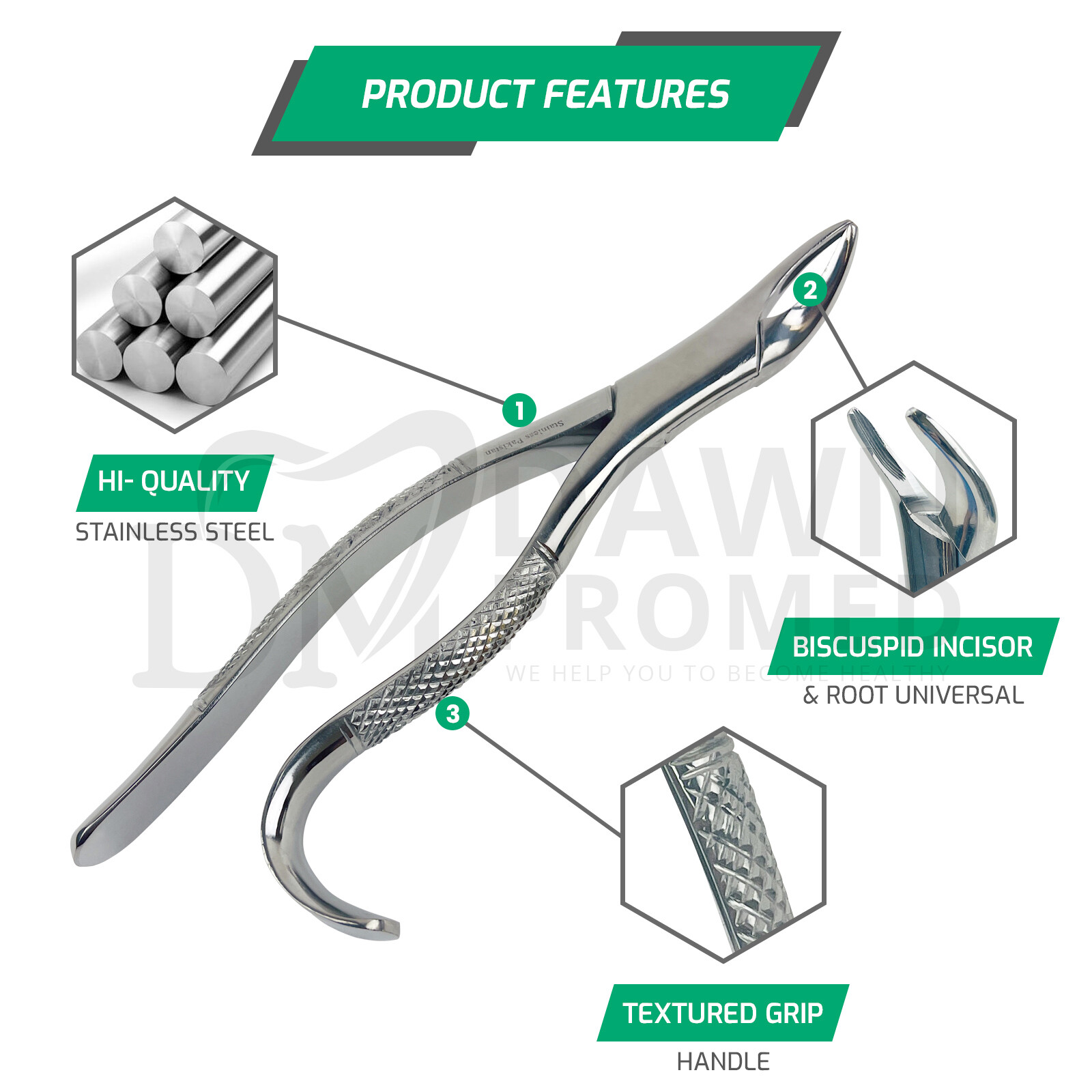 Dental Root Extracting Forceps #103 Lower Incision Premolar Teeth German Grade