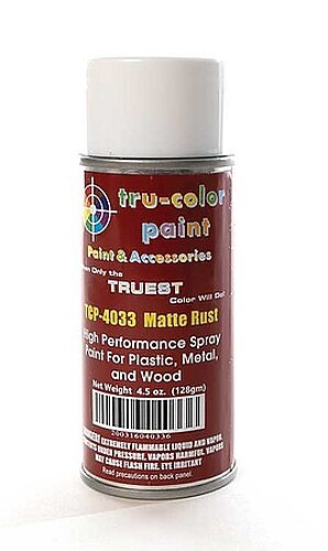 Tru-Color Matte Rust Spray 4.5oz - Hobby and Model Enamel Paint - #4033