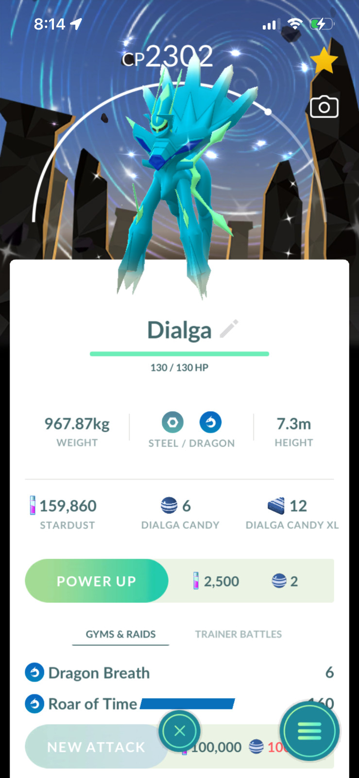 Shiny Dialga (Origin Form)✨Roar of Time✨Diamond Version Special BG✨mini PTC 20k