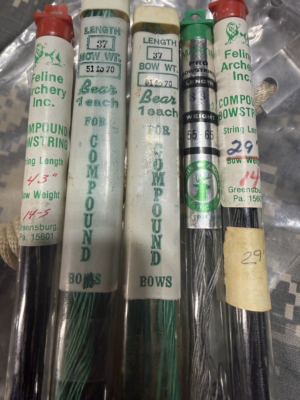 Archery Bow Strings 5 Each Plus Compound Bow String Aid