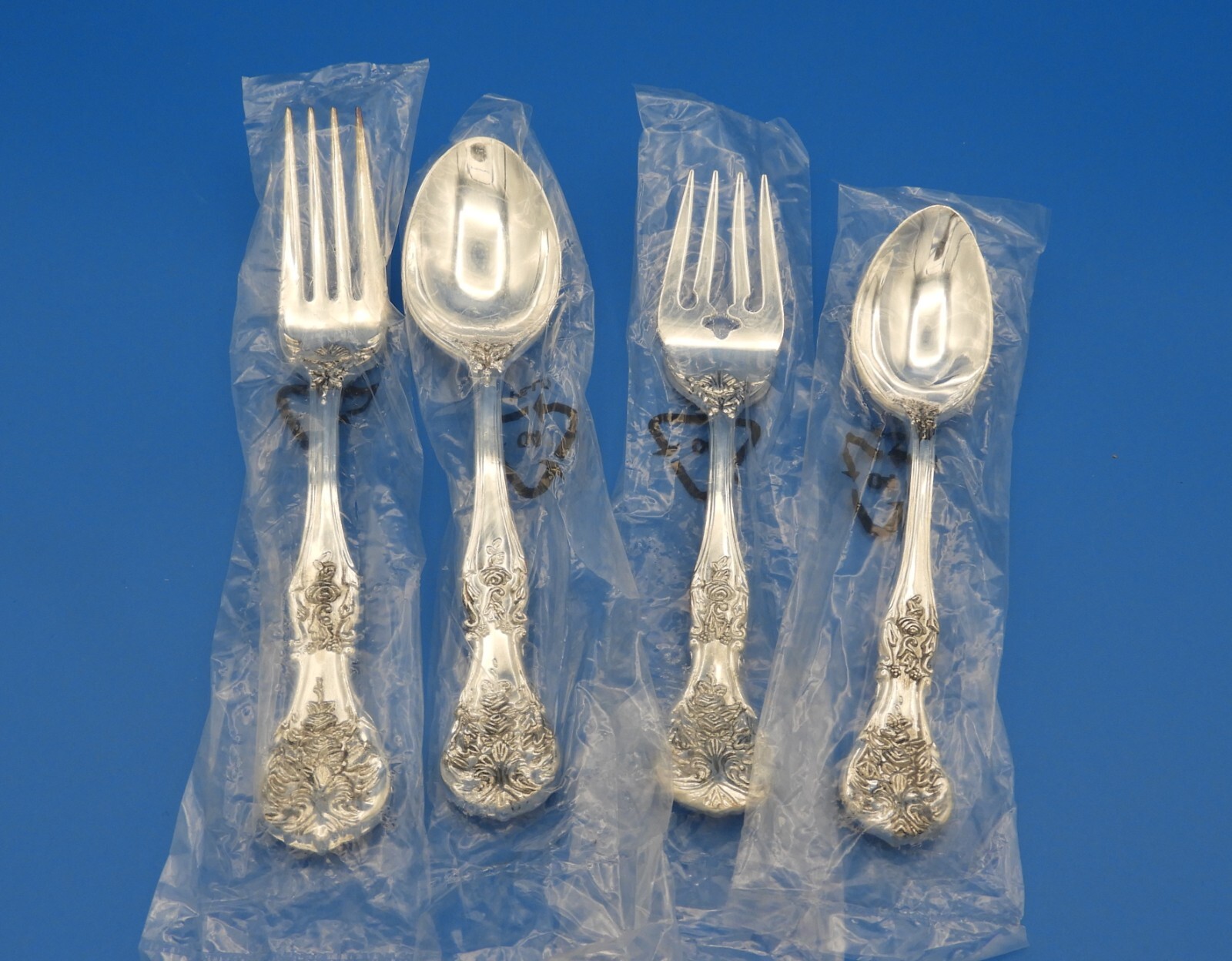 New International Silver FRENCH ROSE Silverplate Ornate Baroque Flatware-CHOICE