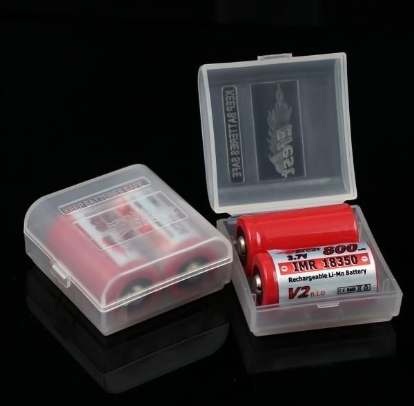 1 White Clear Plastic Battery Case/Box for 18350 Battery