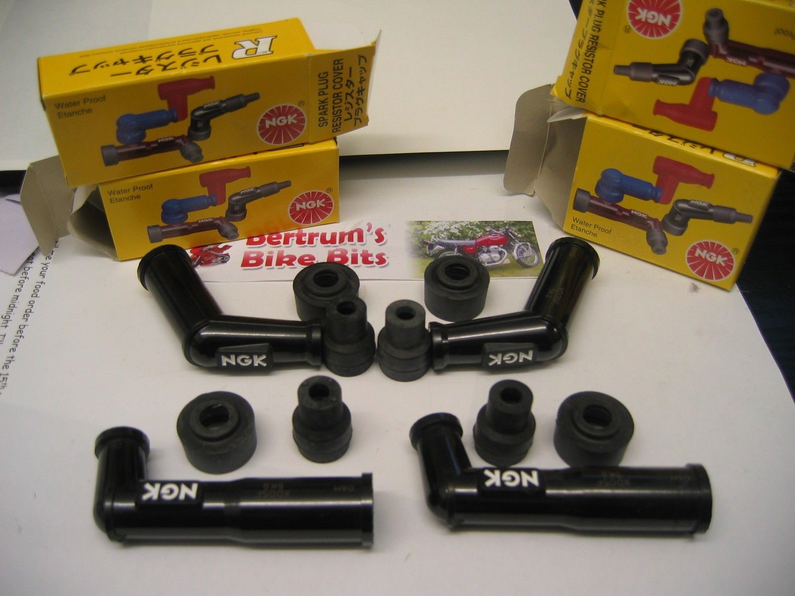 honda cb 400 400/4 cb400 4 NEW NGK SPARK PLUG CAPS IN BLCK