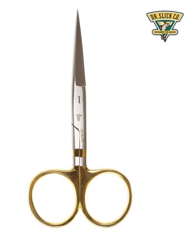 NEW Dr Slick 4.5" Gold Loop Hair Scissors Straight SH45G Fly Tying Fishing Tool