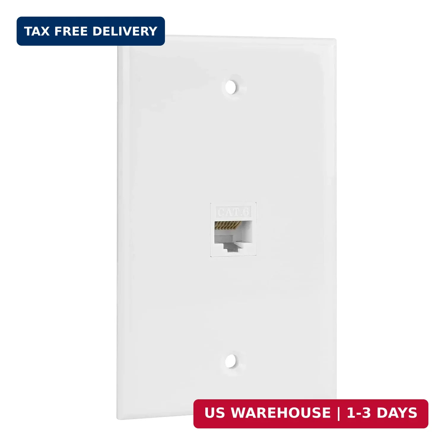 Ethernet Wall Plate, 1 Port Cat 6 RJ45 Keystone Female to Female Wall Plate Comp