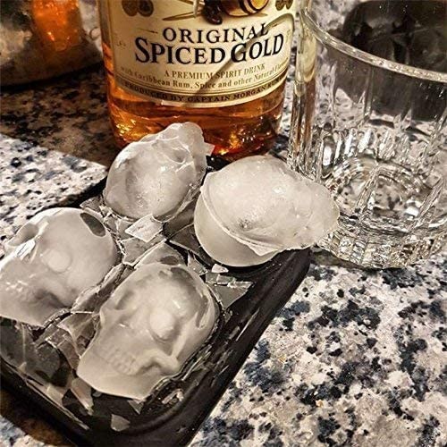 CHIYAN 3D Skull 2pack Small ice mold, Black, 1.9" Skull, 2 Pack