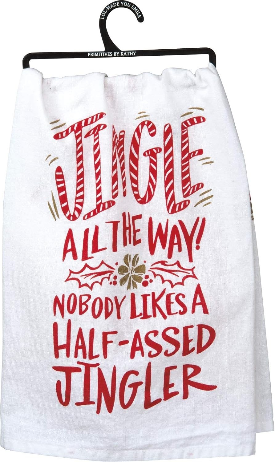 30802 LOL Made You Smile Dish Towel 28 x 28-Inches Nobody Likes a Half-Assed