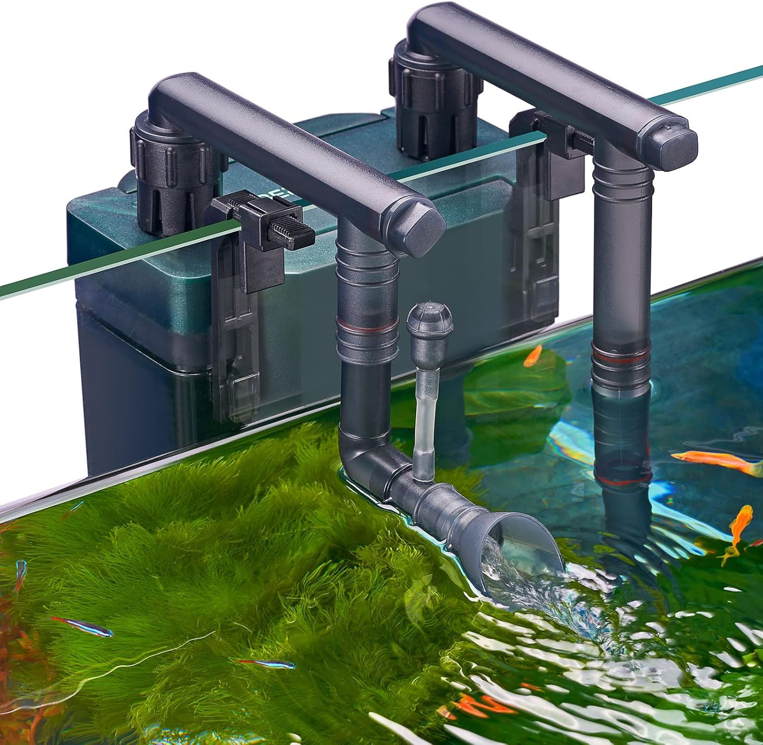 180GPH Hand on Filter for Aquariums，20-40 Gallon，Silent Multi-Stage Filtration f