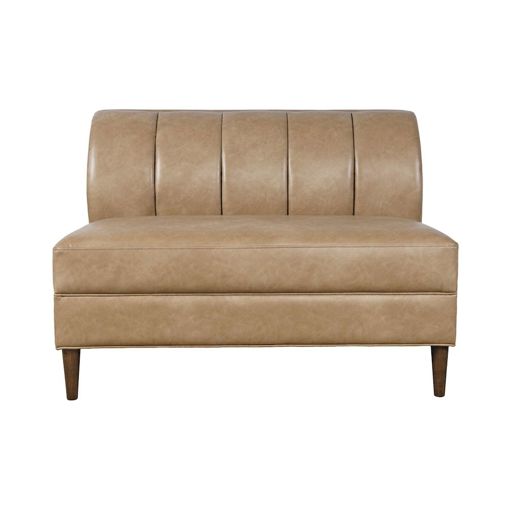 Ruston Modern Banquette Faux Leather Sectional Two Seat Bench
