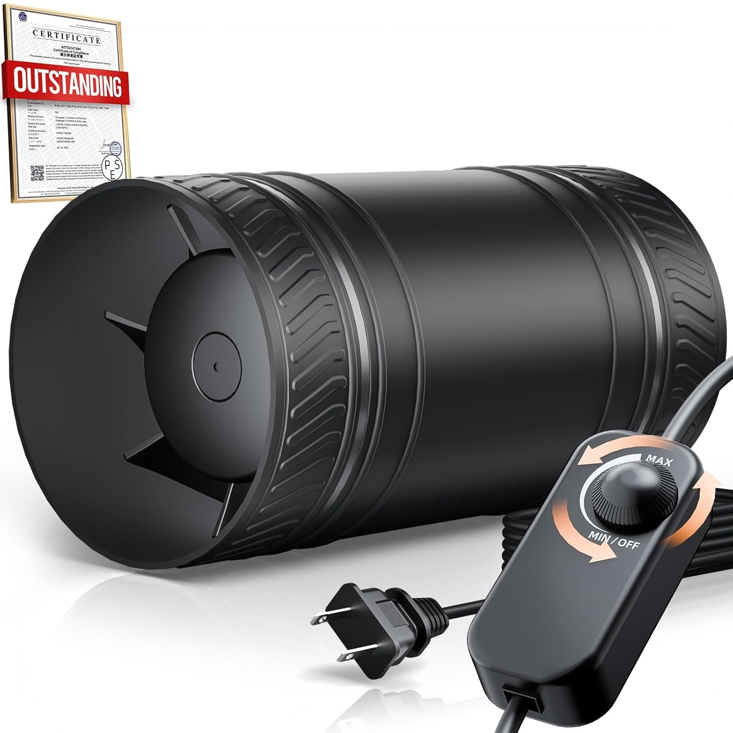 4 Inch Inline Duct Fan with Speed Controller High Efficiency Inline Fan