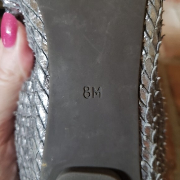 Tory Burch Silver Gabby Python Ballet Flats