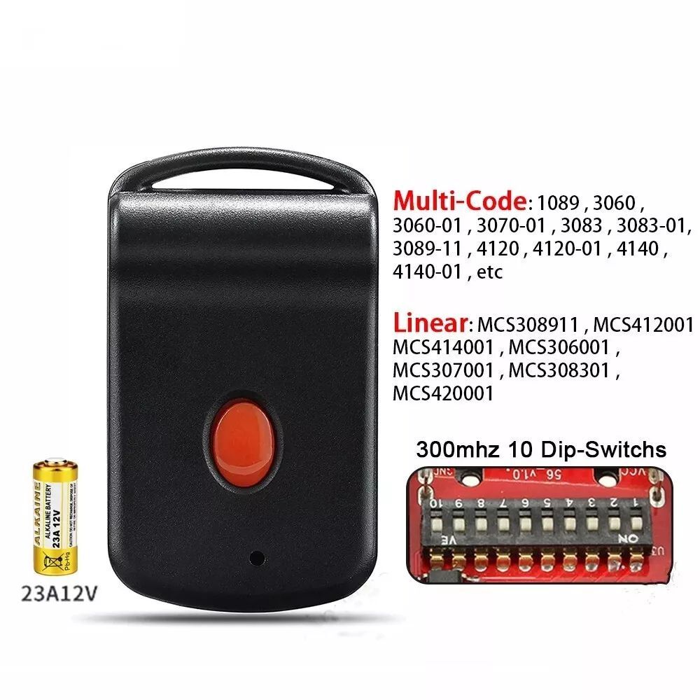 4x 3089 Multi-Code multicode 308911 linear mcs308911 300mhz remote black