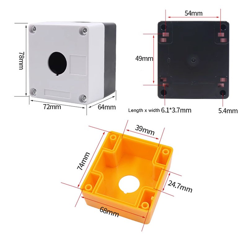 22mm Mushroom Head E-STOP Switch Latching Emergency Stop Push Button Control Box