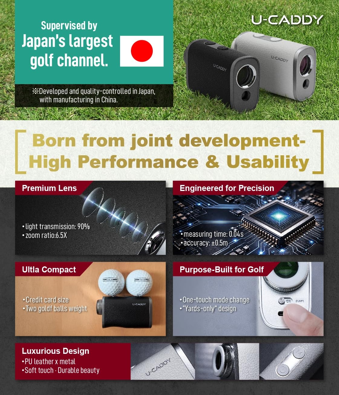 【CoDeveloped with Japan’s Largest Golf Channels】 UCADDY Laser Golf