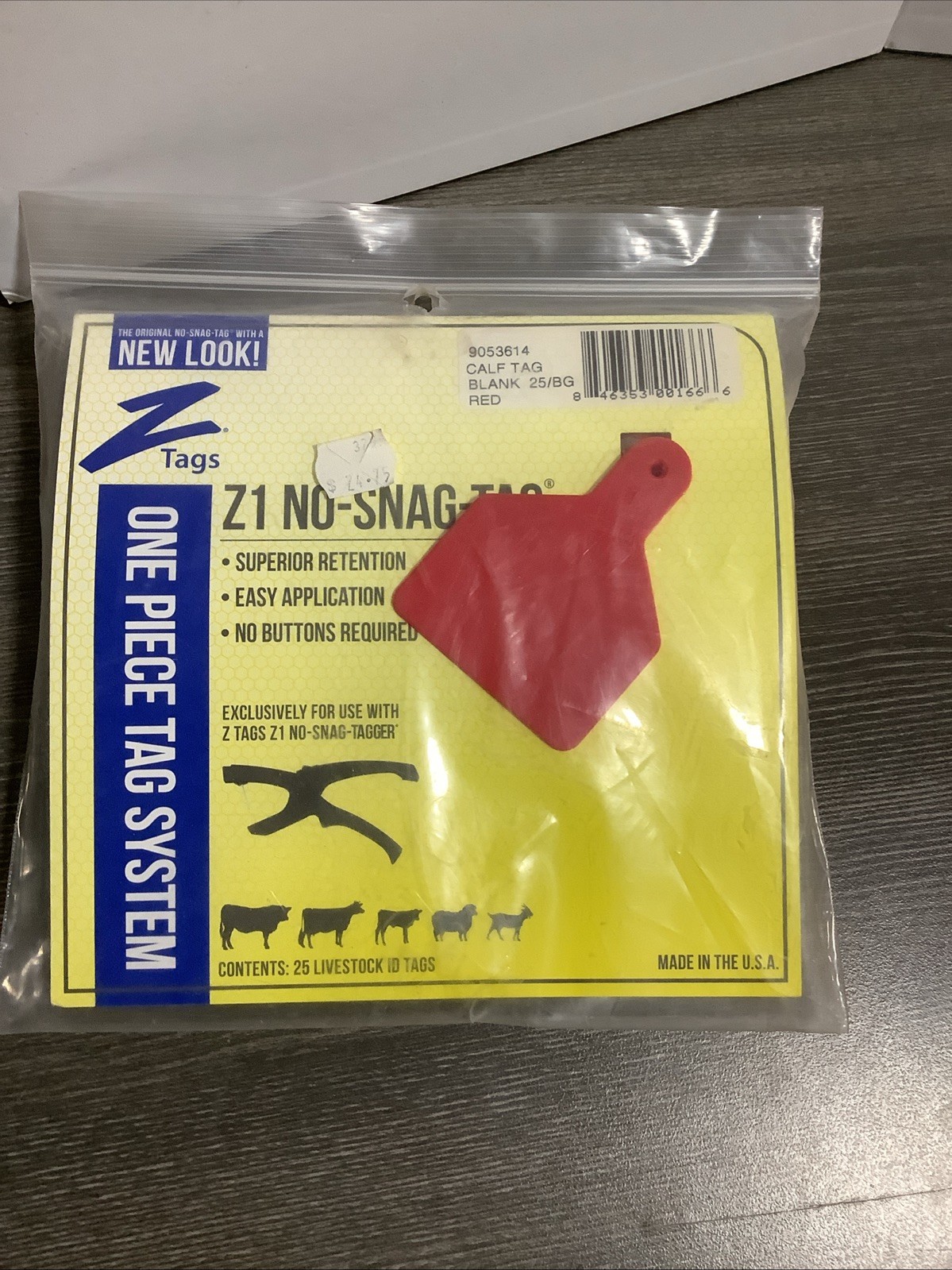 Z Tags Cow And Calf Ear Tags. RED- 25 Count