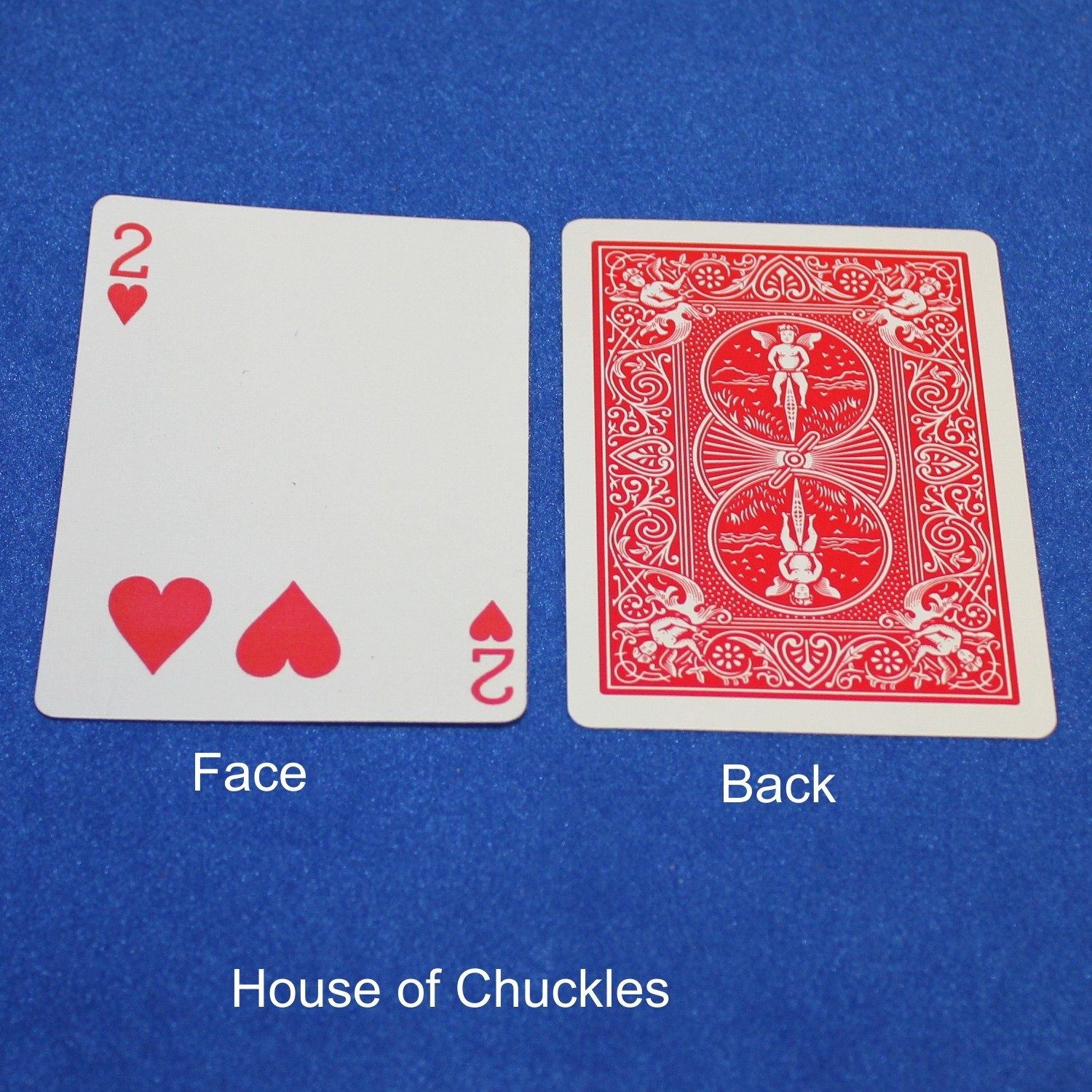 2 of Hearts, Fallen Pip, Bicycle Printed Gaff Card, Red
