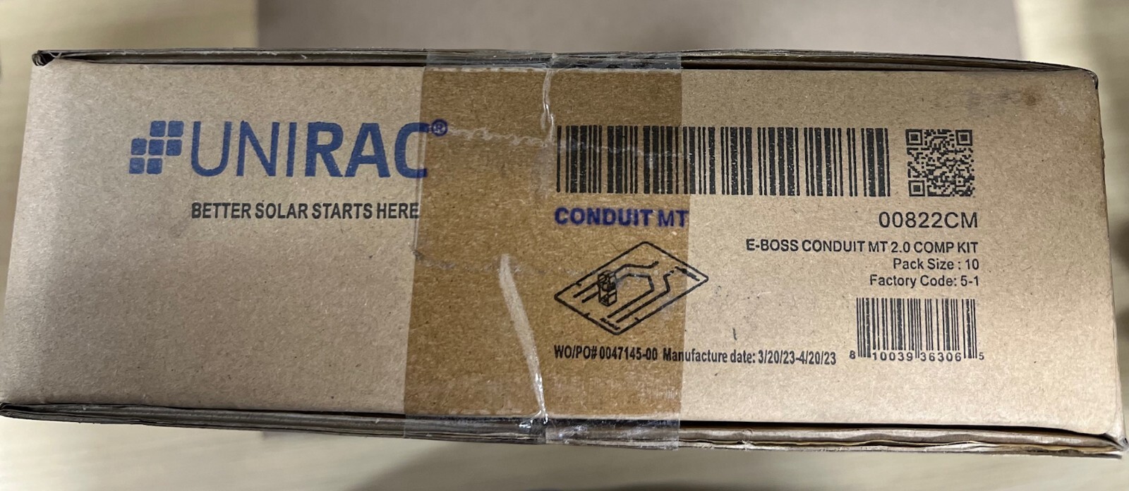 UNIRAC 00822CM E-Boss Conduit MT 2.0 Comp Kit, Pack of 10