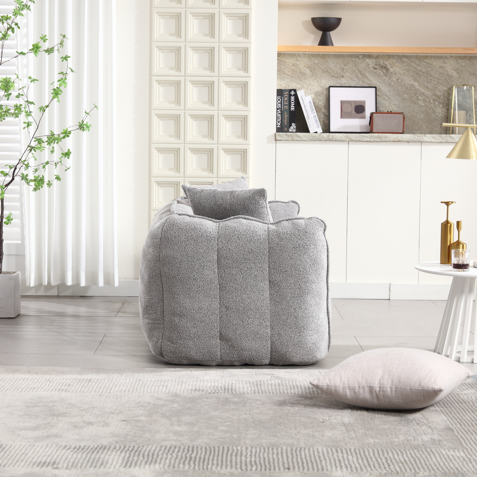 Bean Bag Sofa with high resilience foam core Bean Bag Chair for 2 people Grey