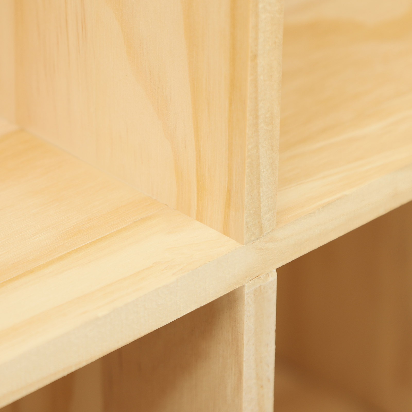 10 Cube Solid Wood Shelves, Wooden Shelf Bookcase, Floor Standing Bookshelf
