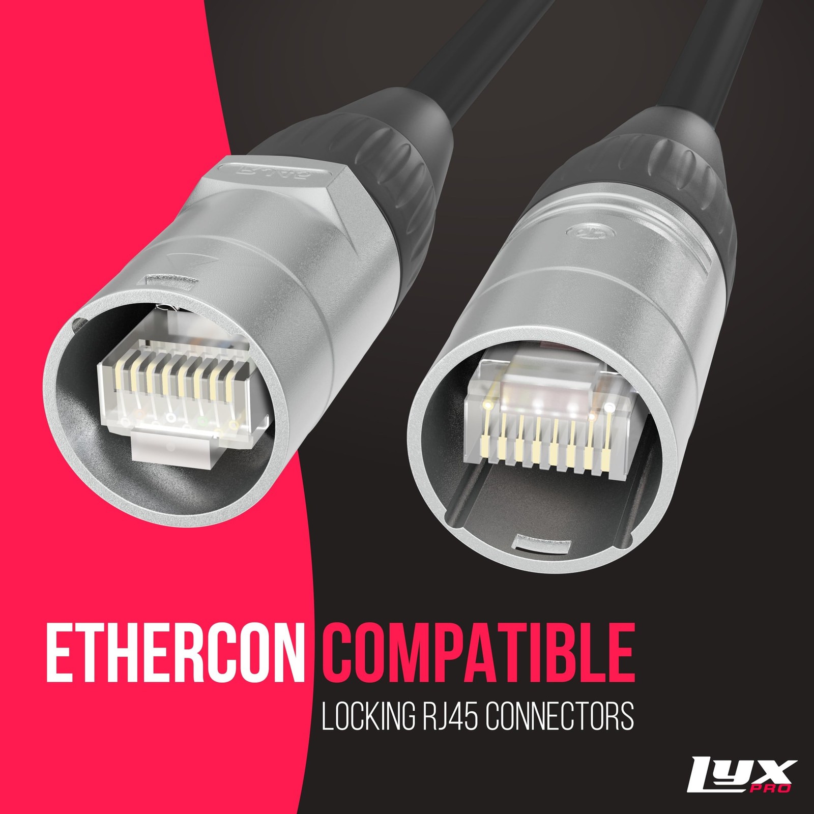 LyxPro 100 Feet Shielded CAT6 Ethercon Cable - Professional Audio & Lighting ...