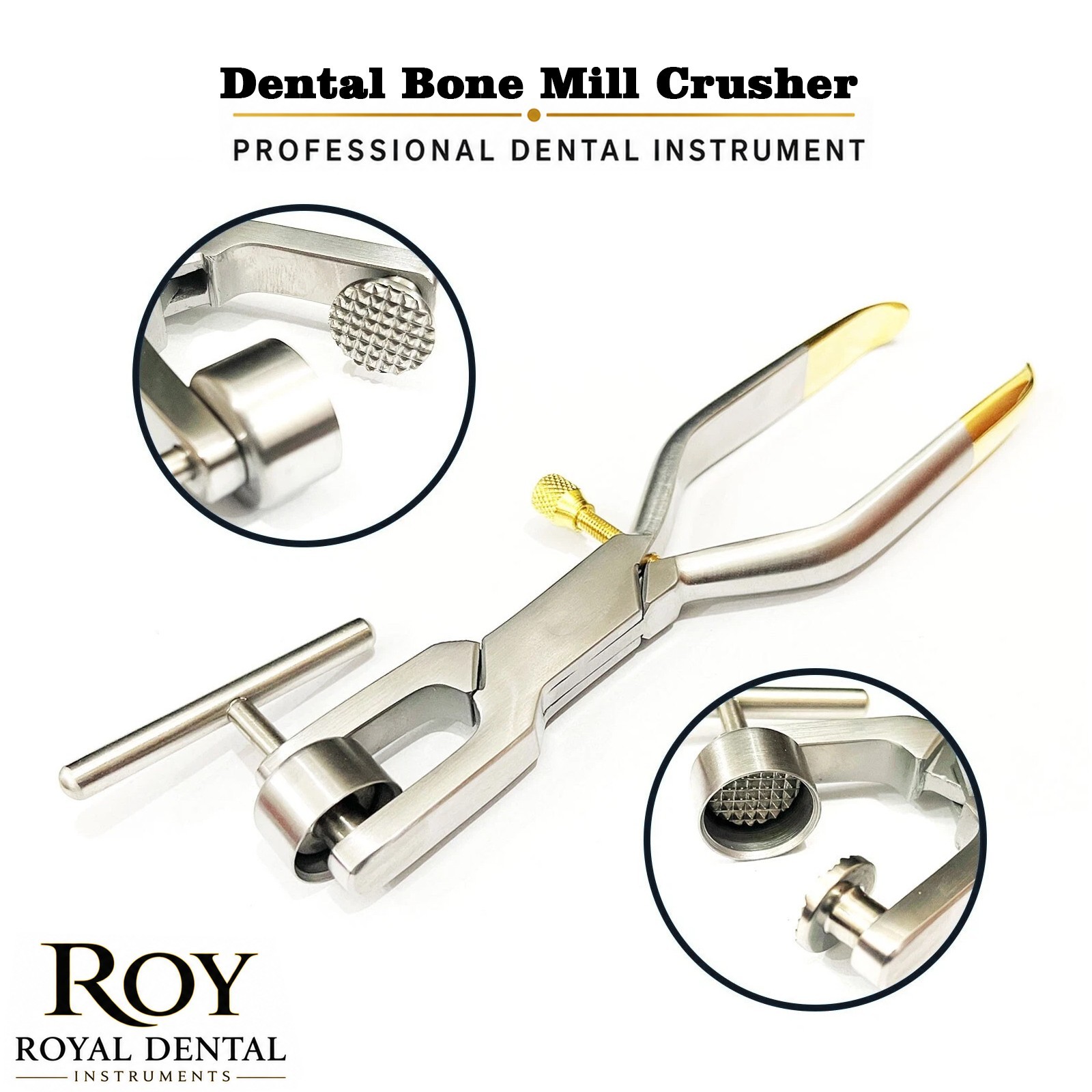Dental Bone Mill Crusher Morselizer Plier Titanium Head Plate Implant Bone Graft