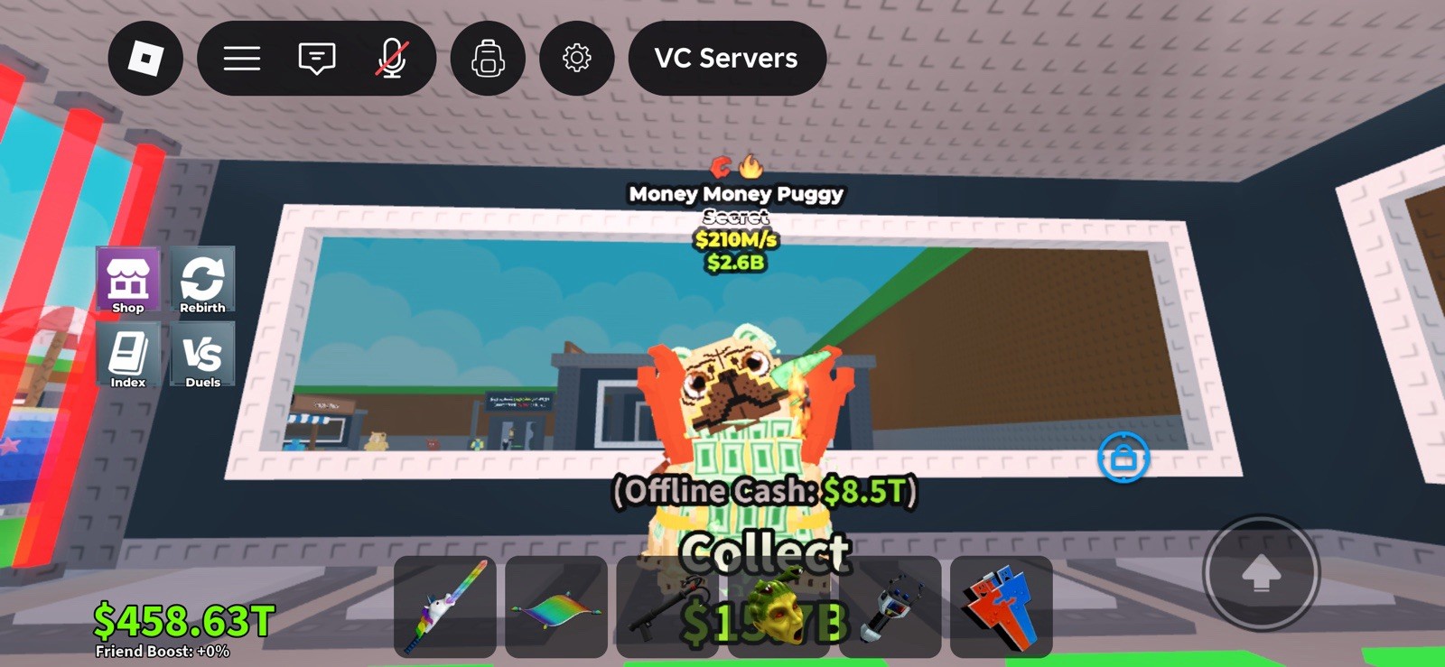 VC Servers Money Money Puggy Secret Game Item/Asset ID $2.6B