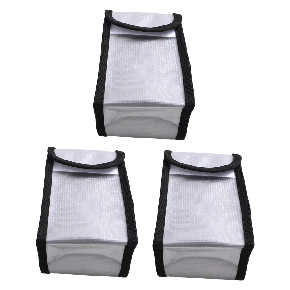 Fireproof Explosion Proof Bag Set 3pcs 140x90x55mm Flame Retardant for Drones