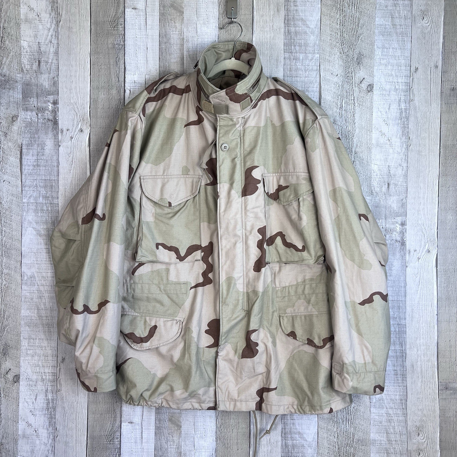 Vintage 1989 US Army M-1965 M65 Field Jacket Desert Camo Large Regular Class 3