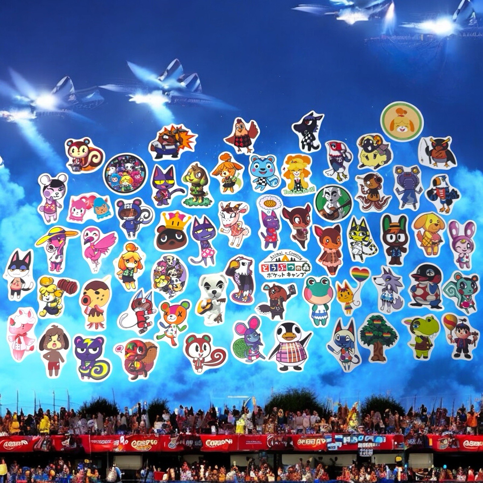 Animal Crossing Sticker Set Nintendo 50 Pieces Multicolor Accessories Brand New