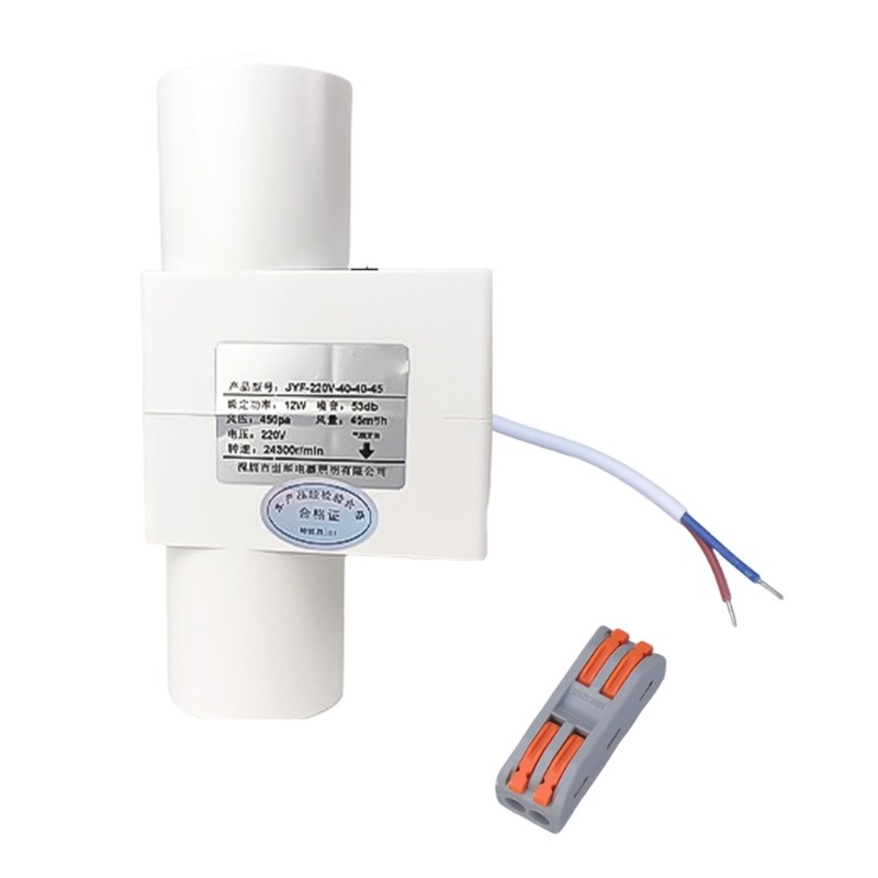 Quiet Inline Pipe Ventilation Exhaust Fan For Heating Cooling In Home Garden 12W