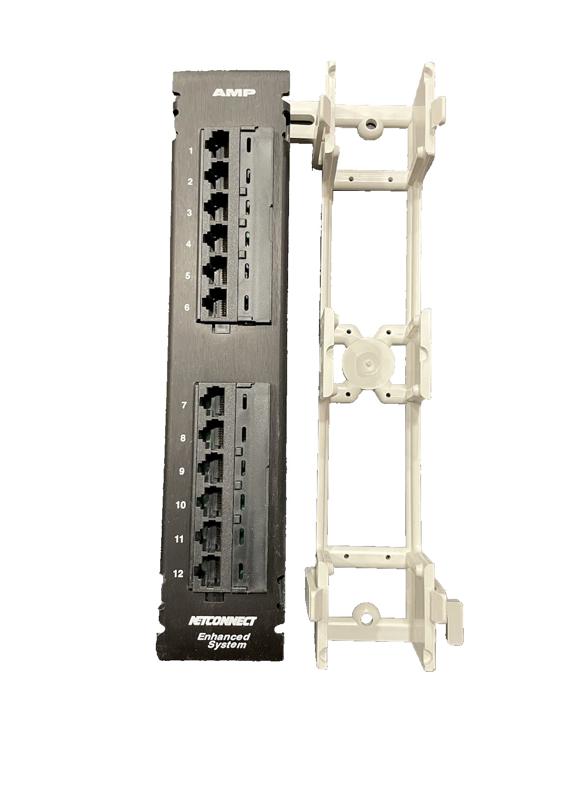 AMP NetConnect Cat5e UTP 12 Port Network mini Patch Panel 110 with mount bracket